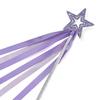 Lovelyshop Lavender Crystal Metal Star Fairy Wand with Ribbon for Girls Halloween Decorations view 1