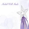 Lovelyshop Lavender Crystal Metal Star Fairy Wand with Ribbon for Girls Halloween Decorations view 4
