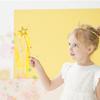 Lovelyshop Yellow Crystal Metal Star Fairy Gold Plated Wand with Ribbon for Girls Halloween Decorations view 2