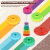 JUXUE Baby Spinning Stacking Toys for Toddlers 1-3, Rainbow Ring Stacker Montessori Toys for Babies 6-12 Months, 1 2 3 One Year Old Girl Boy Christmas Birthday Gifts, Autism Sensory Learning Toy view 2