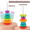 JUXUE Baby Spinning Stacking Toys for Toddlers 1-3, Rainbow Ring Stacker Montessori Toys for Babies 6-12 Months, 1 2 3 One Year Old Girl Boy Christmas Birthday Gifts, Autism Sensory Learning Toy view 3