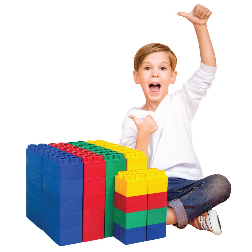 BiggoBlocks Big Blocks for Kids Ages 4-8  Indoor & Outdoor Blocks for Kids Games  Large Building Blocks (48 pc) Learner Set