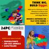 BiggoBlocks Big Blocks for Kids Ages 4-8, Indoor & Outdoor Blocks for Kids Jumbo Games, Large Building Blocks (24 PC) Beginner Set view 4