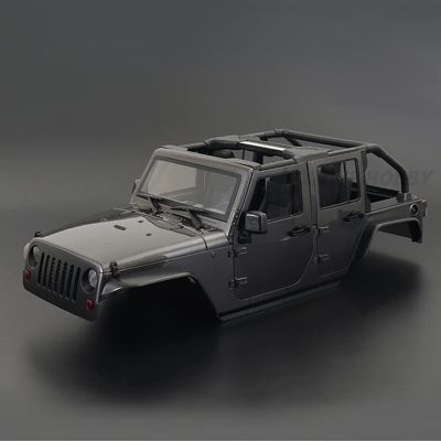 1:10 Scale 313mm Wheelbase Wrangler Rubicon Convertible Hard Body Kit for 1/10 RC CrawlerTraxxas TRX4 Axial SCX10 Redcat GEN8 ( Color : Dark Grey )