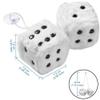 AuMoHall 2.95'' Retro Fuzzy Plush Dice Car Charm Square Plush Dice Car Rear View Mirror Hanging Ornament Car Mirror Hanging Accessories, White view 2