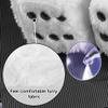 AuMoHall 2.95'' Retro Fuzzy Plush Dice Car Charm Square Plush Dice Car Rear View Mirror Hanging Ornament Car Mirror Hanging Accessories, White view 4