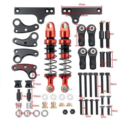 Greendhat RC Car Cantilever Kit Suspension Shock Absorber Set for 1:10 Axial SCX10 II 90046 RC Crawler Car Shocks Parts ( Color : 1Set )
