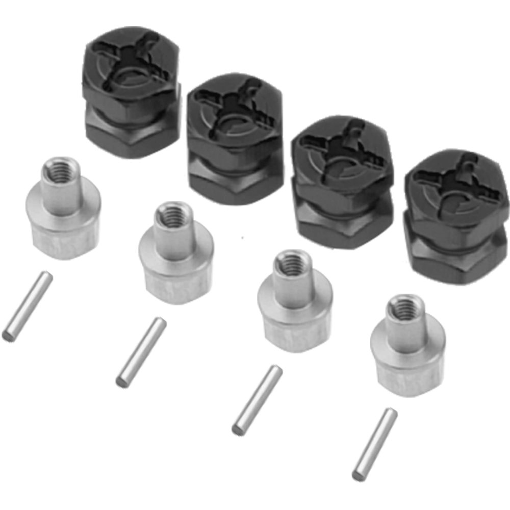 Vgoohobby 12mm Hex Wheel Hubs RC Hex Hub Drive Adapter Thickness 12mm Offset Extension Compatible with Axial SCX10 90046 D90 Tamiya MST 1/10 RC Crawler Car (Black)