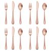 12-Piece Copper Kids Silverware, E-far Stainless Steel Toddler Kids Utensils Safe for Preschooler/Children, Includes 4 Forks 4 Spoons 4 Knife, Slimline Look & Small Size, Rust Free view 1