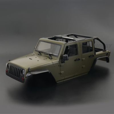 1:10 Scale 313mm Wheelbase Wrangler Rubicon Convertible Hard Body Kit for 1/10 RC CrawlerTraxxas TRX4 Axial SCX10 Redcat GEN8 ( Color : Olive Green )