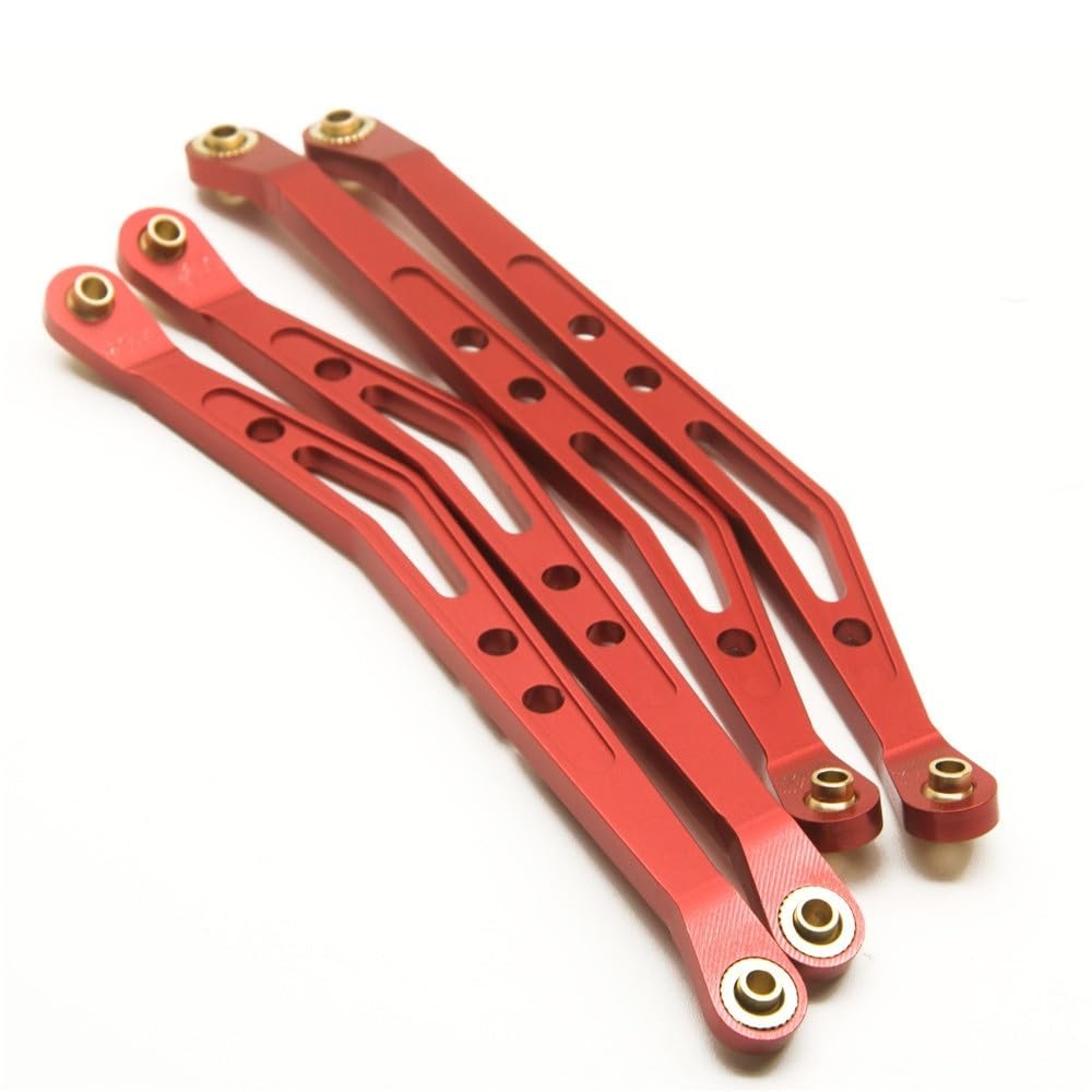 Greendhat RC Car Upper and Lower Suspension Shift Link Rod Linkage for 1/10 AXIAL Wraith 90018 Metal Link Rod Upgrade Parts ( Color : Upper Red )