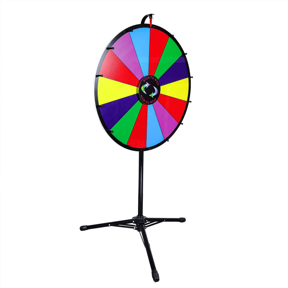 FixtureDisplays 24" Prize Wheel Tripod Floor Stand Spinning Gameshow Tradeshow Carnival Fortune 119558