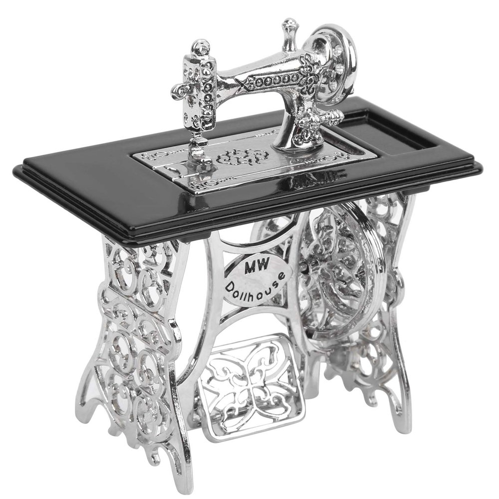 Agatige Miniature Sewing Machine, 1/12 Dollhouse Sewing Machine Furniture for 1/12 Doll House Decoration Accessory(#1)