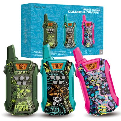 Walkie Talkies for Kids, 22 Channels Long Range Walkie Talkies for Boys Girls 4-12, 2 Way Radio Toy, Outdoor Camping Gear Toys Gifts for Kids Ages 4-12 BlueGreenPink