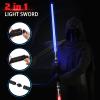 MIWIND 2-in-1 LED Dual Swords Set with FX Sound and Realistic Handle, Expandable Light Saber for Kids and Adults, Halloween Warriors - Light Swords Toy view 2