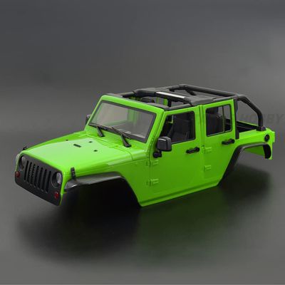 1:10 Scale 313mm Wheelbase Wrangler Rubicon Convertible Hard Body Kit for 1/10 RC CrawlerTraxxas TRX4 Axial SCX10 Redcat GEN8 ( Color : Green )