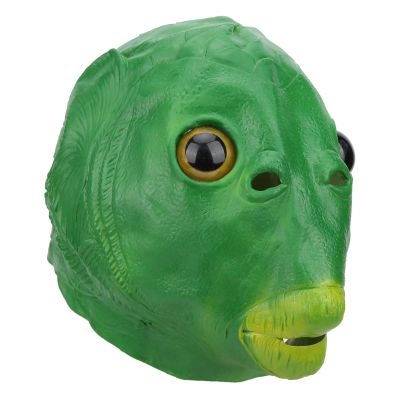 VBESTLIFE Halloween Costume Fish Head Party Mask, Cosplay Prop Soft Latex Funny Masks 30cm X 30cm
