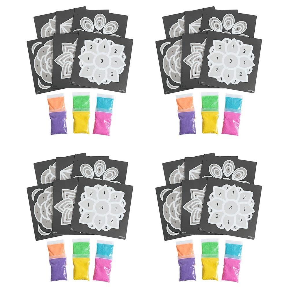Colorations World of Art - India Rangoli, 6 Designs with Sand - Set of 24