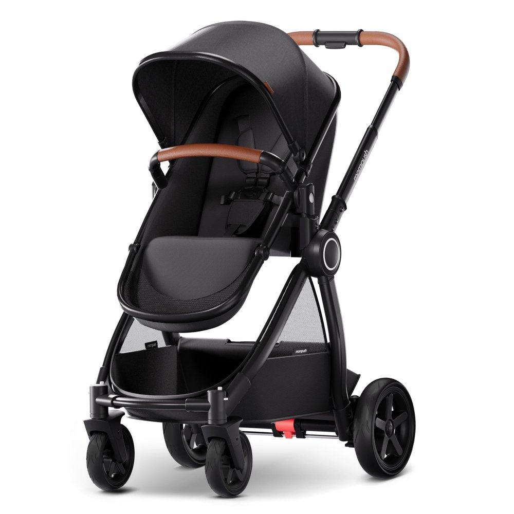 Mompush Ultimate2 Baby Stroller, Premium Convertible Full-Size Stroller for Toddler, Reversible Seat with One Hand Recline Adjustment, Car Seat Adapter Included