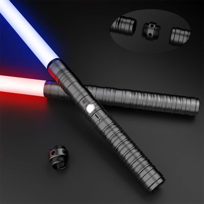 Oueyes Lightsabers Metal Hilt Light Sabers RGB 16 Colors 2 in 1 Dueling Type-C Rechargeable Sword for Adult Kids Halloween Thanksgiving Christmas New Year Cosplay Gift Toys (Black)