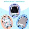 SMTTW Car Seat Cover for Babies, Stretchy Breathable Carseat Canopy, Multiuse Infant Stoller Cover for Baby Boys Girls, Privacy Breastfeeding Coverage Protect Baby from Wind, Sun (Red Cowned Crane) view 4