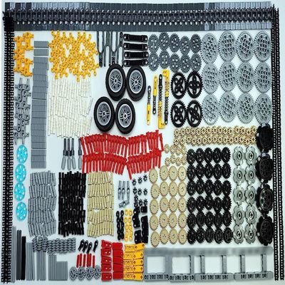 SEEMEY 855Pcs MOC Spare STEM Parts, Cars Gears Axles Wheels Connectors Building Block Accessories Pieces Sets, Chain Link Pins Connector Joints Bricks, Shock Absorber