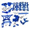 RCMYou Upgrades Part for 1/10 Slash 2WD,Alloy Front Rear Suspension Arm,Caster Block,Steering Blocks,Rear Stub Axle Carriers,Steering Block,Shock Tower,Front Bulkhead Upgrades Set,Navy Blue view 1