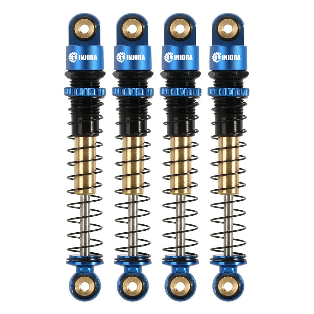 INJORA 43mm Aluminum Shocks Threaded Tele Shock Absorber Damper for 1/24 RC Crawler Car Axial SCX24 AXI90081 Deadbolt Micro Crawler(Blue)