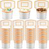 Suclain 48 Pieces Basketball Hoop Snack Cups Basketball Party Decorations Paper Party Supplies Kids Paper Snack Cups Disposable Treat Food Bowls for Ball Themed Birthday Favors view 1