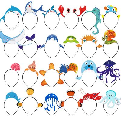 Yinder 24 Pieces Sea Animal Party Headband Under the Sea Party Decorations Ocean Themed Party Decorations Ocean Party Favors Felt Ocean Animal Headbands for Boys Girls Kids Adults Party Supplies