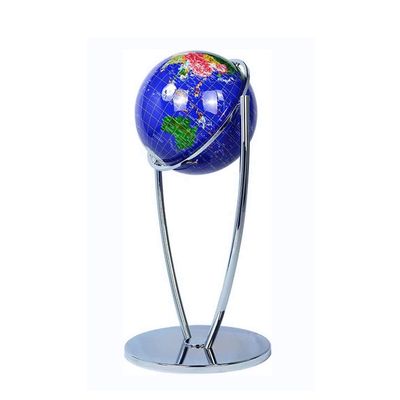 SZWH Premium Practical Floor Standing World Globe with Silver Metal Frame Antique Geographical Globe 720 Rotating Globe 16.5 Inch