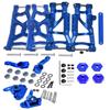 RCMYou Upgrades Part for 1/10 Slash 2WD,Alloy Front Rear Suspension Arm,Caster Block,Steering Blocks,Rear Stub Axle Carriers Upgrades Hops Up Set for Slash 2WD,Navy Blue view 1
