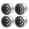 SWX 2.2 inch Wheel Rim 4pcs Beadlock Wheel Hub for 1/10 RC Rock Crawler Car Axial SCX10 RR10 Wraith 90048 90018 TRX4 Upgrade Parts (Black) view 2