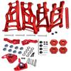 RCMYou Upgrades Part for 1/10 Slash 2WD,Alloy Front Rear Suspension Arm,Caster Block,Steering Blocks,Rear Stub Axle Carriers Upgrades Hops Up Set for Slash 2WD,Red view 1