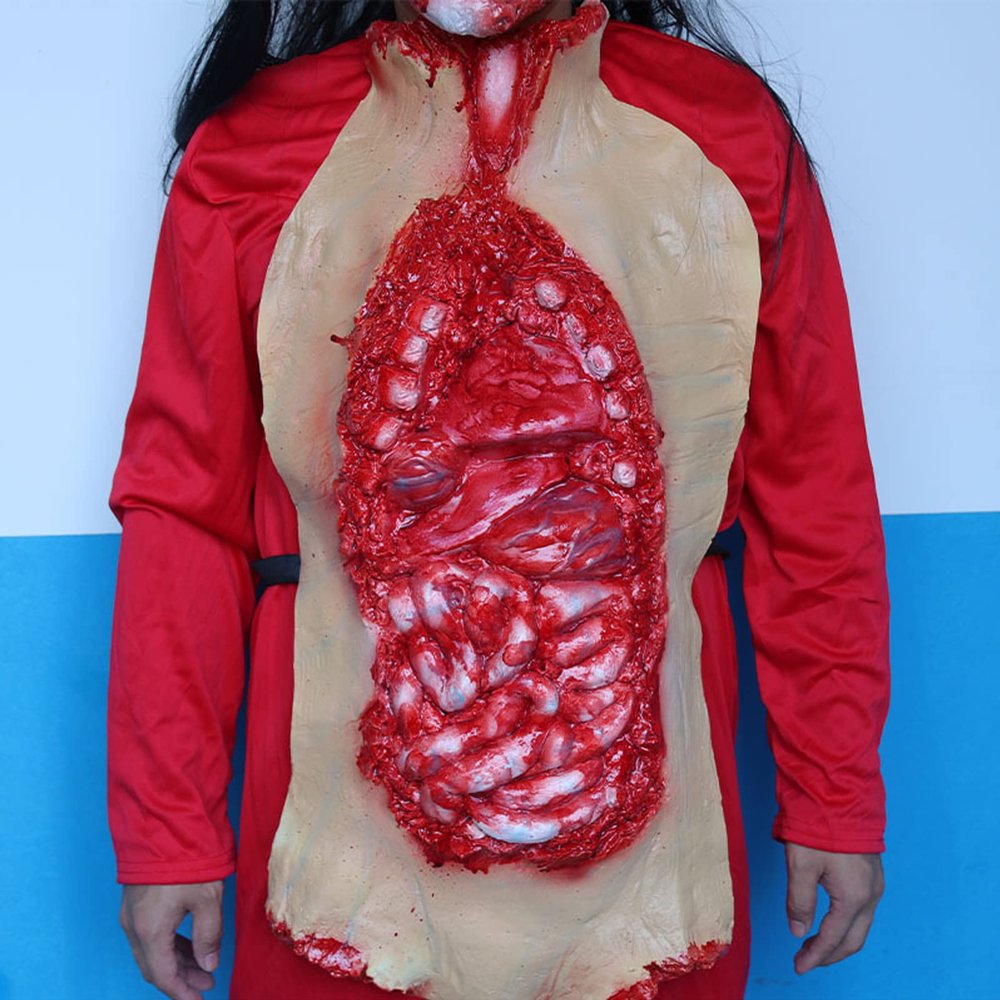 Shop Love Scary Halloween Bloody Intestine,Bloody Torso Chest Props,Creepy Bloody Bandage Guaze with Intestine Fake Dead Body Bloody Part Trick Props for Halloween Party Bar Haunted House Cosplay