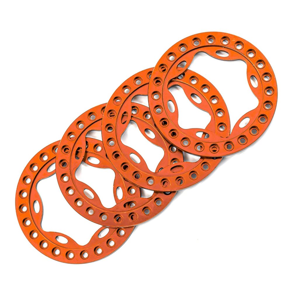 GoolRC 4PCS RC Beadlock Wheel Rims Replacement Ring for 1.9 Inch Wheels Rims Compatible with 1/10 Traxxas TRX4 SCX10 90046 90047 RC Crawler Car, Outer Diameter: 53mm, Inside Diameter: 38mm (Orange)