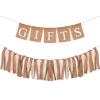 2 Pcs Boho Burlap Banner Baby Shower Decorations Set Include Rustic Gift Banner Decor Bunting Sign Bunting Gifts Sign Burlap Lace Tassel Garland Rag Garland Tie for Party Wedding Bridal Farmhouse view 1