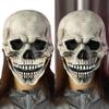 KLEOAD Full Head Halloween Skull Skeleton Mask with Movable Jaw Scary Latex Helmet for Cosplay Party Props, Creepy Skeleton Helmet view 4