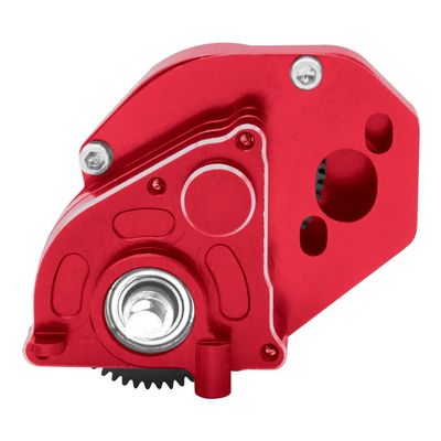OGRC Aluminum Assembled Transmission Case Complete Gearbox Upgrade Parts for Axial SCX24 RC Crawler Car (Red)