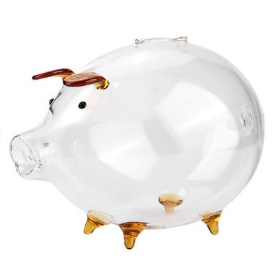 Piggy Bank for Boys,Coin Bank Cute Transparent Glass Money Bank Large Savings Jar Gift for Girls Boys for ChristmasBirthday, Festival,Baby Shower(7.1 x 4.7 x 4.7inch)