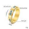 Meilord Glow in the Dark Luminous Cat Face Spinner Ring Stainless Steel Pet Animal Kitten Fidget Anxiety Ring for Women and Men Rotatable Stress Relieve Worry Rings view 2