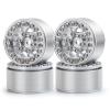 SWX 1.0 Metal Beadlock Wheel Rim 4pcs Wheel Hub for 1/24 RC Crawler Car Axial SCX24 Gladiator Bronco C10 Deadbolt JLU Upgrade Parts (Silver) view 1