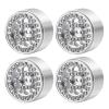 SWX 1.0 Metal Beadlock Wheel Rim 4pcs Wheel Hub for 1/24 RC Crawler Car Axial SCX24 Gladiator Bronco C10 Deadbolt JLU Upgrade Parts (Silver) view 2