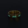 Meilord Glow in the Dark Luminous Cat Face Spinner Ring Stainless Steel Pet Animal Kitten Fidget Anxiety Ring for Women and Men Rotatable Stress Relieve Worry Rings view 2