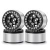SWX 1.0 Metal Beadlock Wheel Rim 4pcs Wheel Hub for 1/24 RC Crawler Car Axial SCX24 Gladiator Bronco C10 Deadbolt JLU Upgrade Parts (Black) view 1