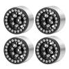 SWX 1.0 Metal Beadlock Wheel Rim 4pcs Wheel Hub for 1/24 RC Crawler Car Axial SCX24 Gladiator Bronco C10 Deadbolt JLU Upgrade Parts (Black) view 2