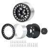 SWX 1.0 Metal Beadlock Wheel Rim 4pcs Wheel Hub for 1/24 RC Crawler Car Axial SCX24 Gladiator Bronco C10 Deadbolt JLU Upgrade Parts (Black) view 3