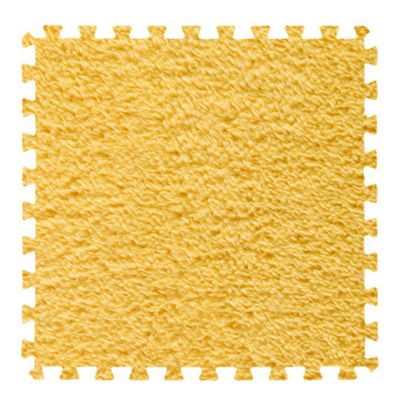 16Pcs Foam Interlocking Floor Mats,Puzzle Play Mats Splicing Carpet Plush Carpet Area Rug for Playmat Play Room Bedroom Square Floor Tiles,12X12inch,Yellow