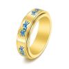 Meilord Glow in the Dark Luminous Cat Face Spinner Ring Stainless Steel Pet Animal Kitten Fidget Anxiety Ring for Women and Men Rotatable Stress Relieve Worry Rings view 1