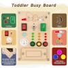 Falecha Busy Board Montessori Toys for 1 Year Old Led Button Push Toys Light Switch Preschool Learning Wooden Sensory for Toddlers 1-3 Baby Gifts Travel Fidget Toy (Vehicle Theme Light Toy) view 3
